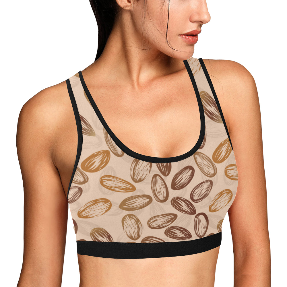 Almond Pattern Print Design 02 Sports Bra