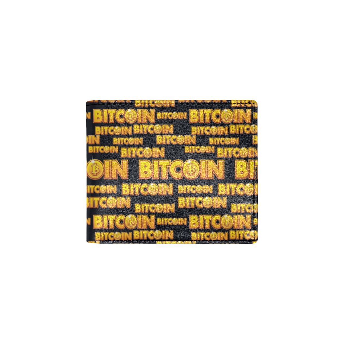 Bitcoin Pattern Print Design DO03 Men's ID Card Wallet