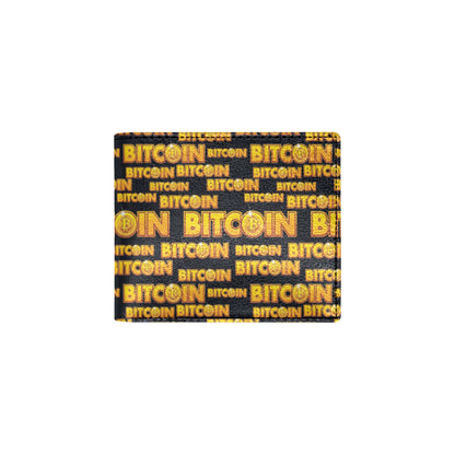 Bitcoin Pattern Print Design DO03 Men's ID Card Wallet