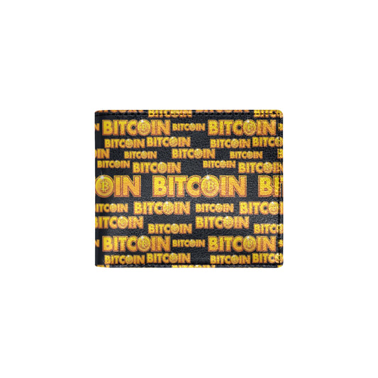 Bitcoin Pattern Print Design DO03 Men's ID Card Wallet