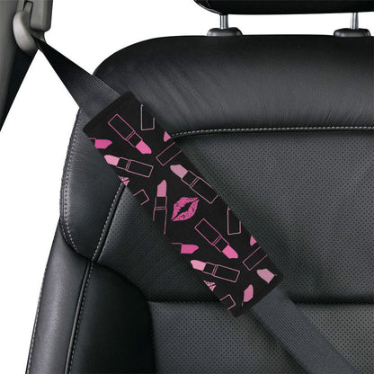 Lipstick Pink Pattern Print Design 01 Car Seat Belt Cover