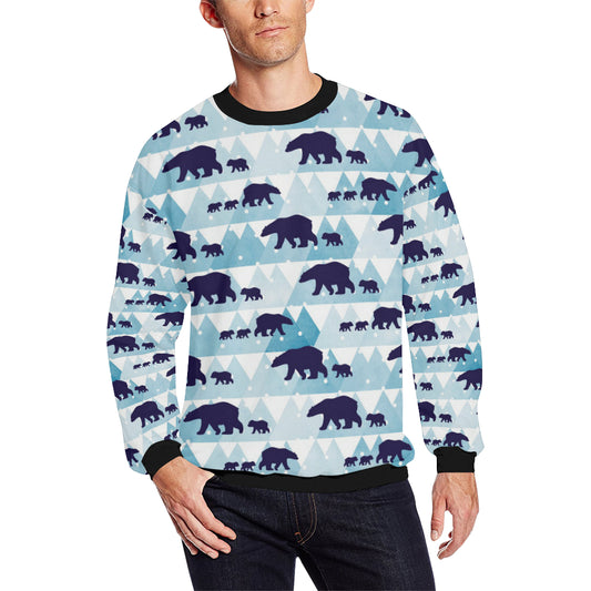 Bear Pattern Print Design BE01 Men Long Sleeve Sweatshirt