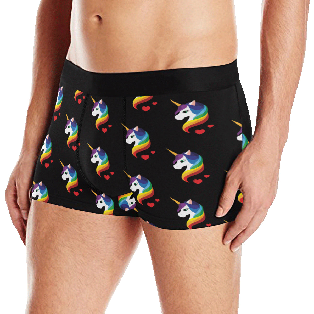 Rainbow Unicorn Pattern Print Design A03 Men's Boxer Briefs