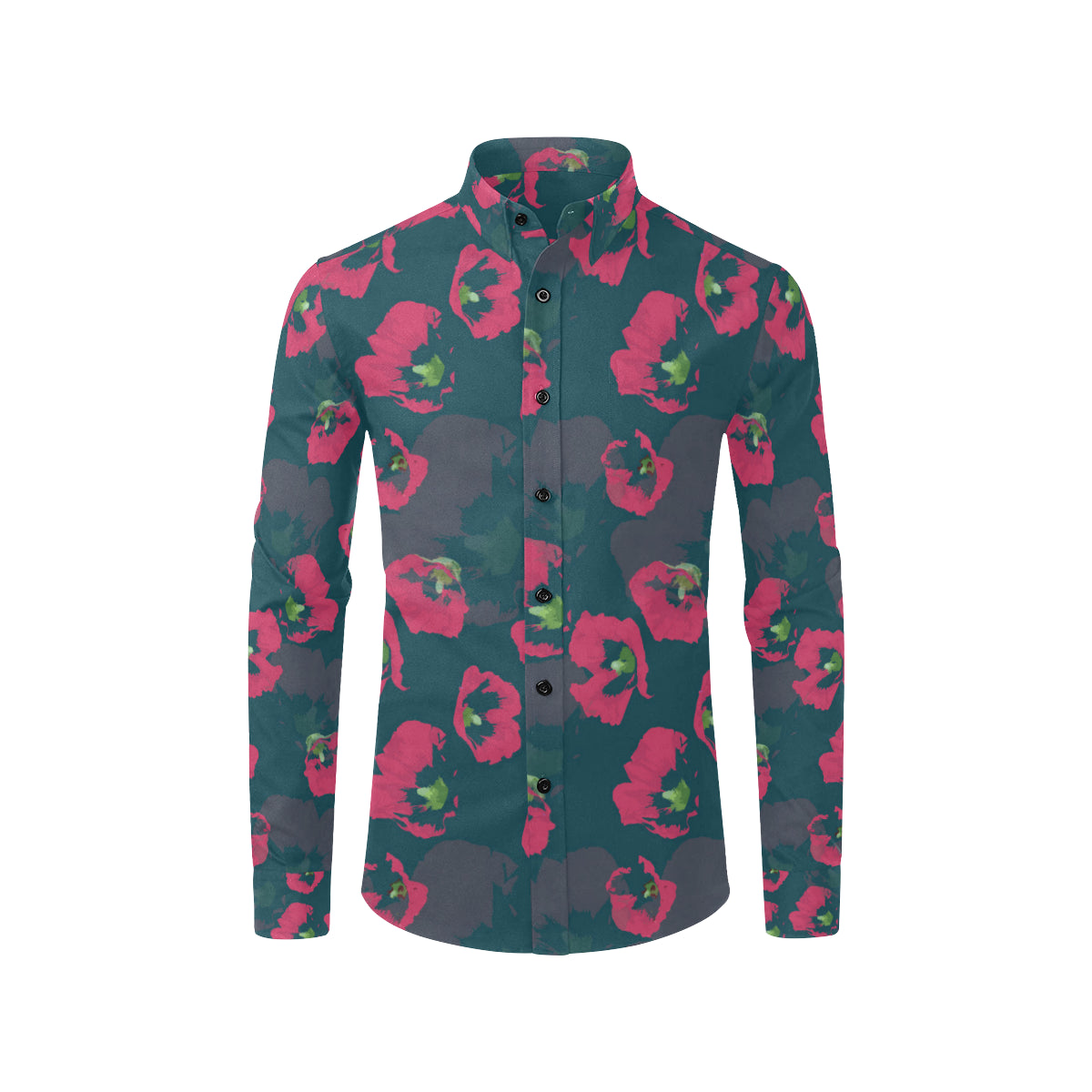 Morning Glory Pattern Print Design 01 Men's Long Sleeve Shirt