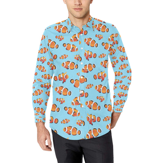Clownfish Pattern Print Design 01 Men's Long Sleeve Shirt