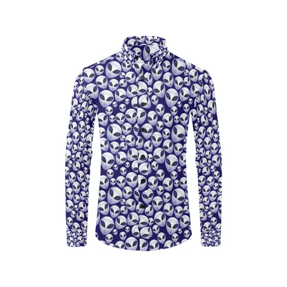 Alien Head Extraterrestrial Men's Long Sleeve Shirt