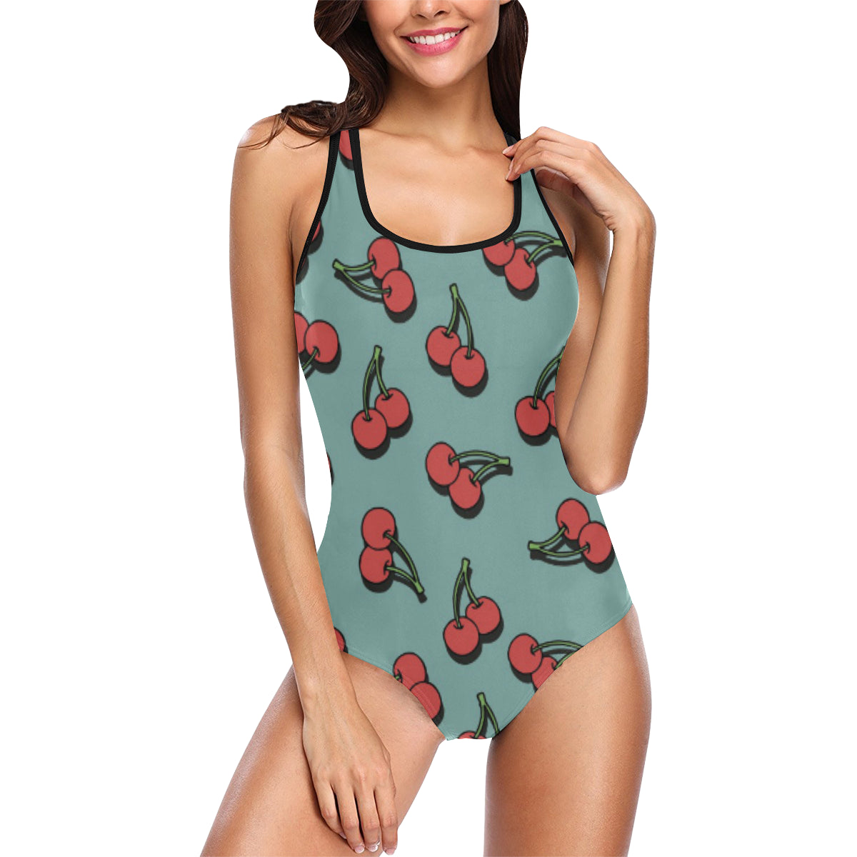 Cherry Pattern Print Design CH03 Women Swimsuit