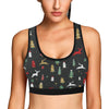 Christmas Tree Deer Style Pattern Print Design 03 Sports Bra