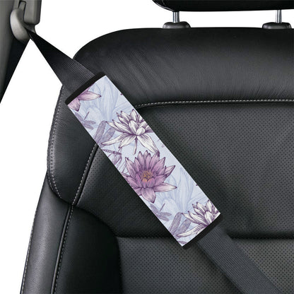 Water Lily Pattern Print Design WL01 Car Seat Belt Cover