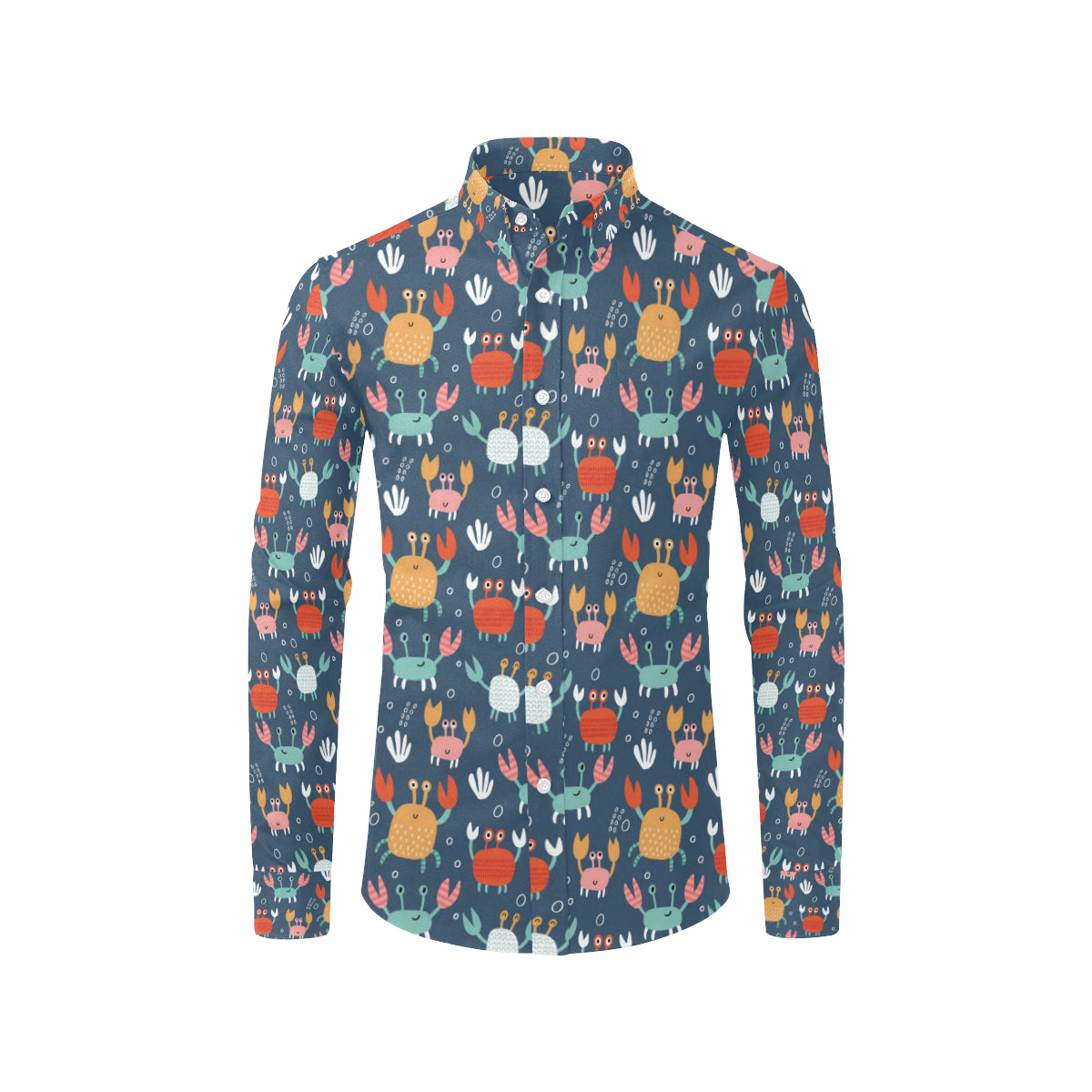 Crab Pattern Print Design 05 Men's Long Sleeve Shirt