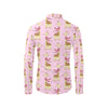 Giraffe Cute Pink Polka Dot Print Men's Long Sleeve Shirt