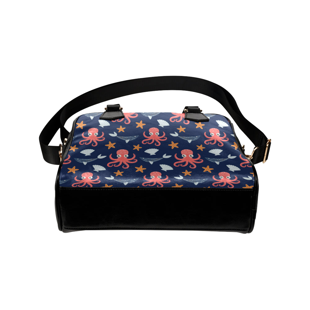 Octopus Pattern Print Design A04 Shoulder Handbag