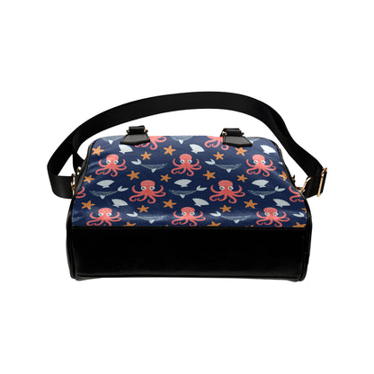Octopus Pattern Print Design A04 Shoulder Handbag