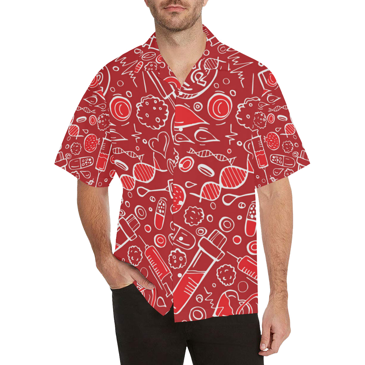 Phlebotomist Pattern Print Design A02 Men's Hawaiian Shirt