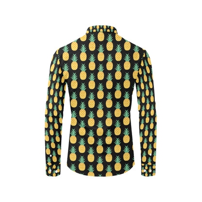 Pineapple Pattern Print Design A03 Men's Long Sleeve Shirt