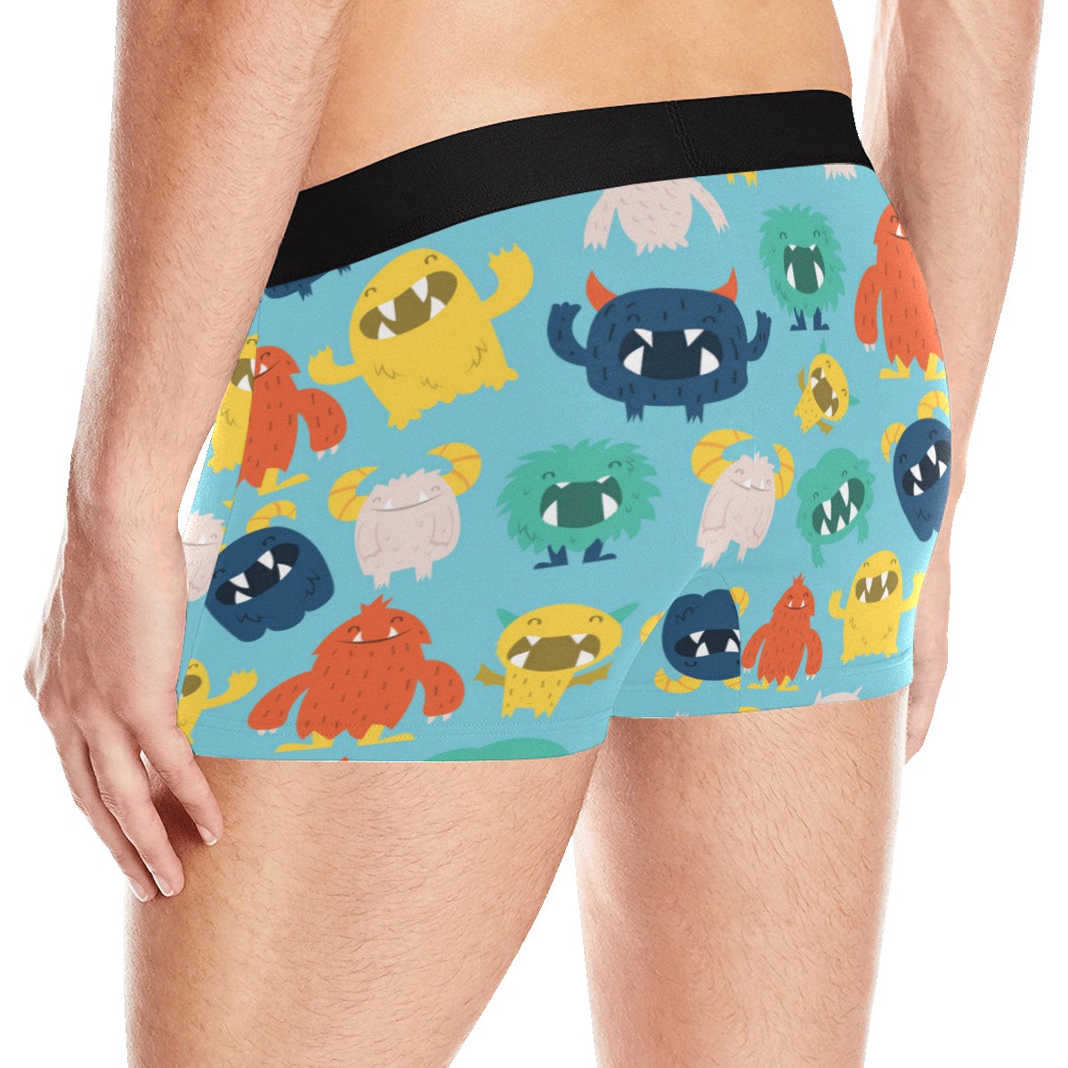 Monster Cartoon Pattern Print Design 03 Men's Boxer Briefs
