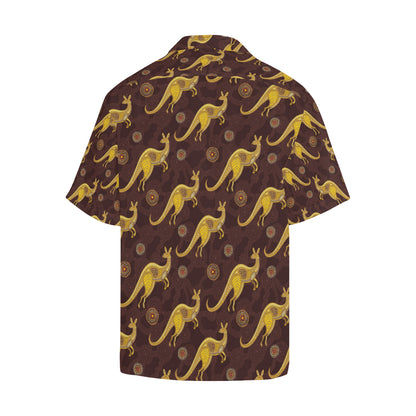 Kangaroos Aboriginal Pattern Print Design 08 Men's Hawaiian Shirt