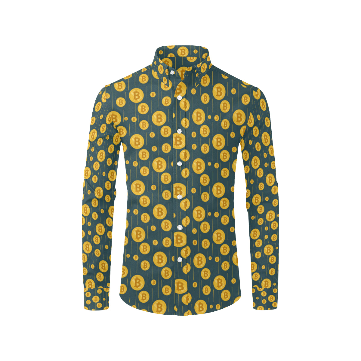 Bitcoin Pattern Print Design 01 Men's Long Sleeve Shirt
