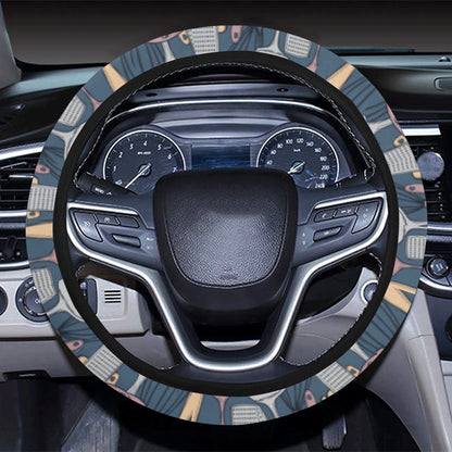 Cooking Kitchen Tools Pattern Print Design 05 Steering Wheel Cover with Elastic Edge