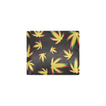 Pot Leaf Pattern Print Design A02 Men's ID Card Wallet