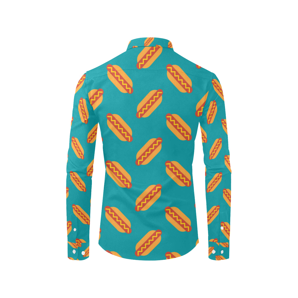 Hot Dog Pattern Print Design 03 Men's Long Sleeve Shirt
