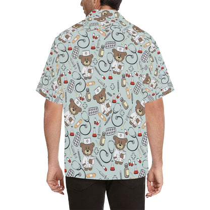Nurse Bear Pattern Print Design A01 Men's Hawaiian Shirt