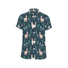 Llama Pattern Print Design 06 Men's Short Sleeve Button Up Shirt