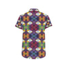 Chakra Eye Print Pattern Men's Short Sleeve Button Up Shirt