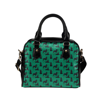 Belgian Sheepdog Pattern Print Design 01 Shoulder Handbag