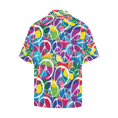 Peace Sign Colorful Pattern Print Design A02 Men's Hawaiian Shirt