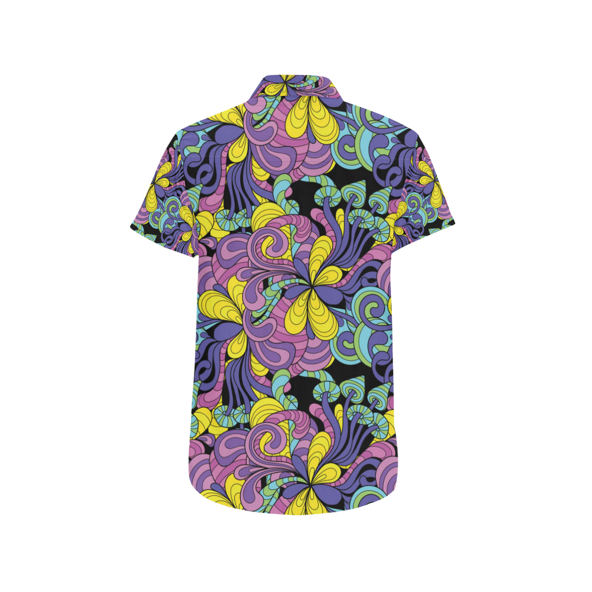 Psychedelic Pattern Print Design A04 Men's Short Sleeve Button Up Shirt