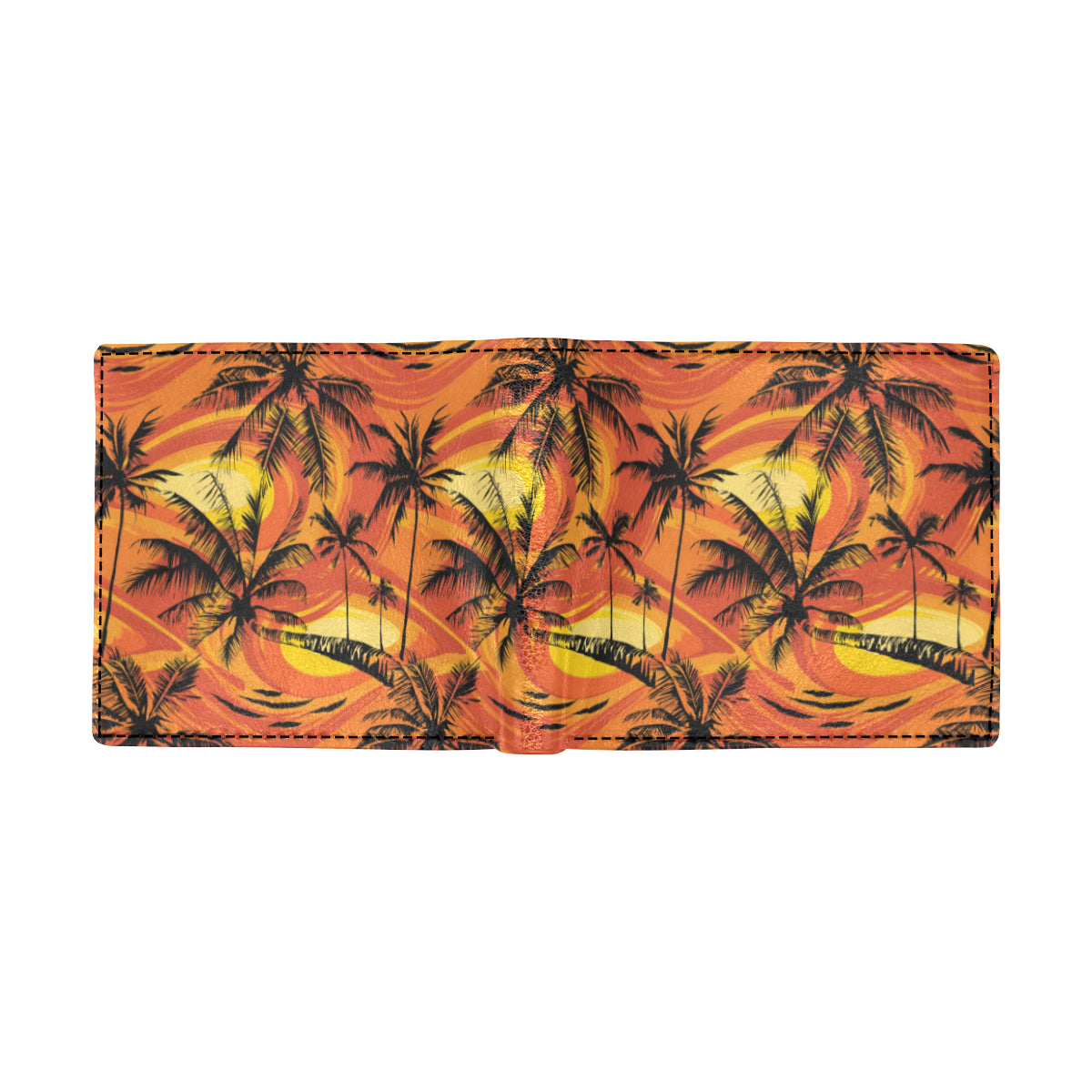 Palm Tree Pattern Print Design A02 Men's ID Card Wallet