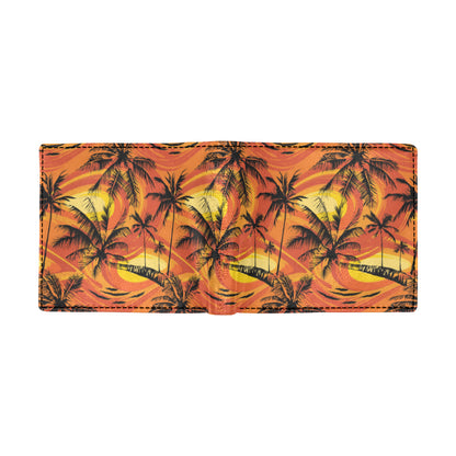 Palm Tree Pattern Print Design A02 Men's ID Card Wallet