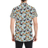 Rooster Themed Design Men's Short Sleeve Button Up Shirt