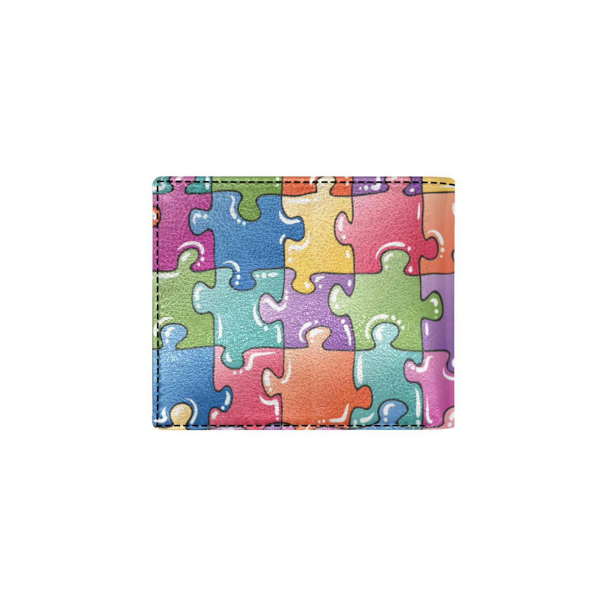Puzzle Pattern Print Design A05 Men's ID Card Wallet