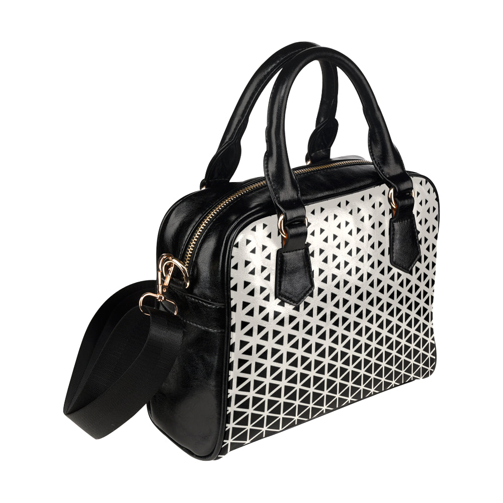 Geometric Black White Pattern Print Design 03 Shoulder Handbag
