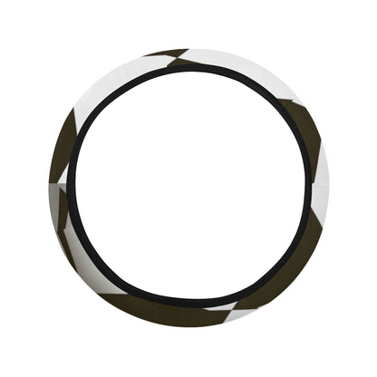 Checkered Flag Racing Style Steering Wheel Cover with Elastic Edge