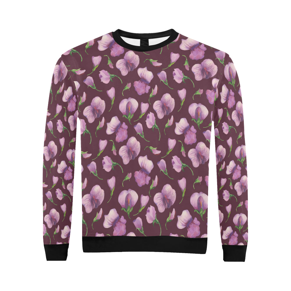 Peony Pattern Print Design PE010 Men Long Sleeve Sweatshirt