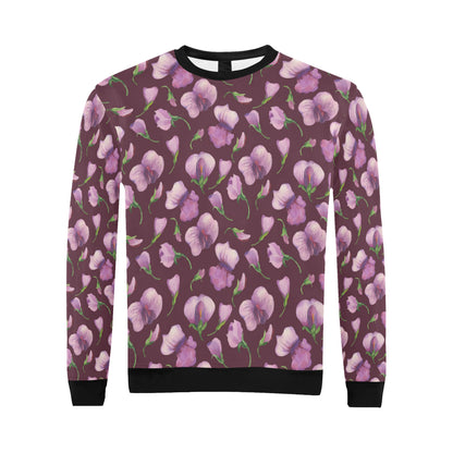 Peony Pattern Print Design PE010 Men Long Sleeve Sweatshirt
