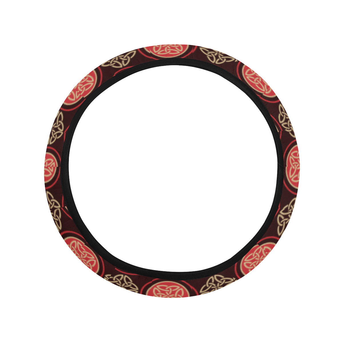 Celtic Pattern Print Design 02 Steering Wheel Cover with Elastic Edge