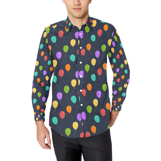 Ballon Colorful Pattern Print Design 03 Men's Long Sleeve Shirt