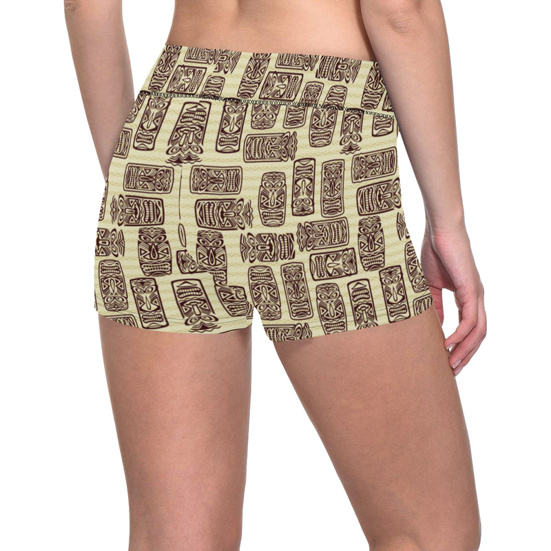 Tiki Brown Symbol Print Yoga Shorts