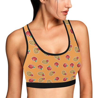 Apple Pie Pattern Print Design 02 Sports Bra