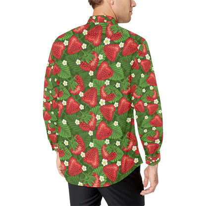 Strawberry Pattern Print Design SB05 Men's Long Sleeve Shirt