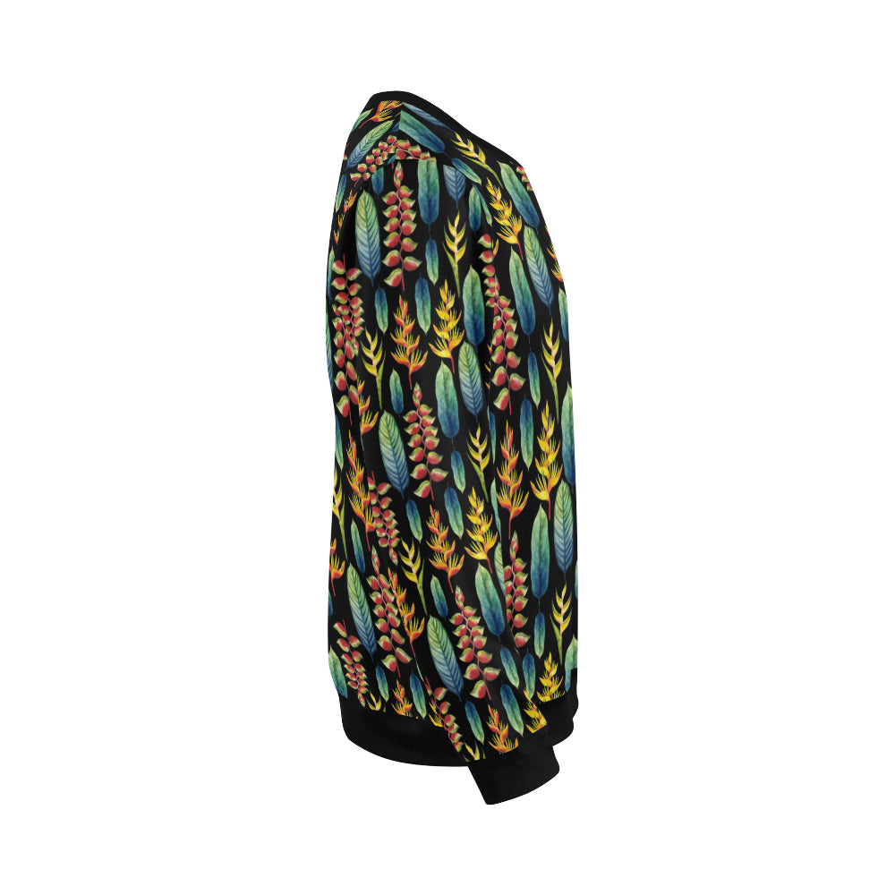 Heliconia Pattern Print Design HL03 Men Long Sleeve Sweatshirt