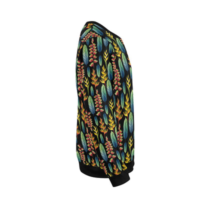 Heliconia Pattern Print Design HL03 Men Long Sleeve Sweatshirt