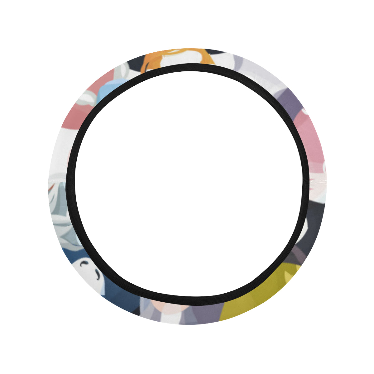 Colorful Horse Pattern Steering Wheel Cover with Elastic Edge