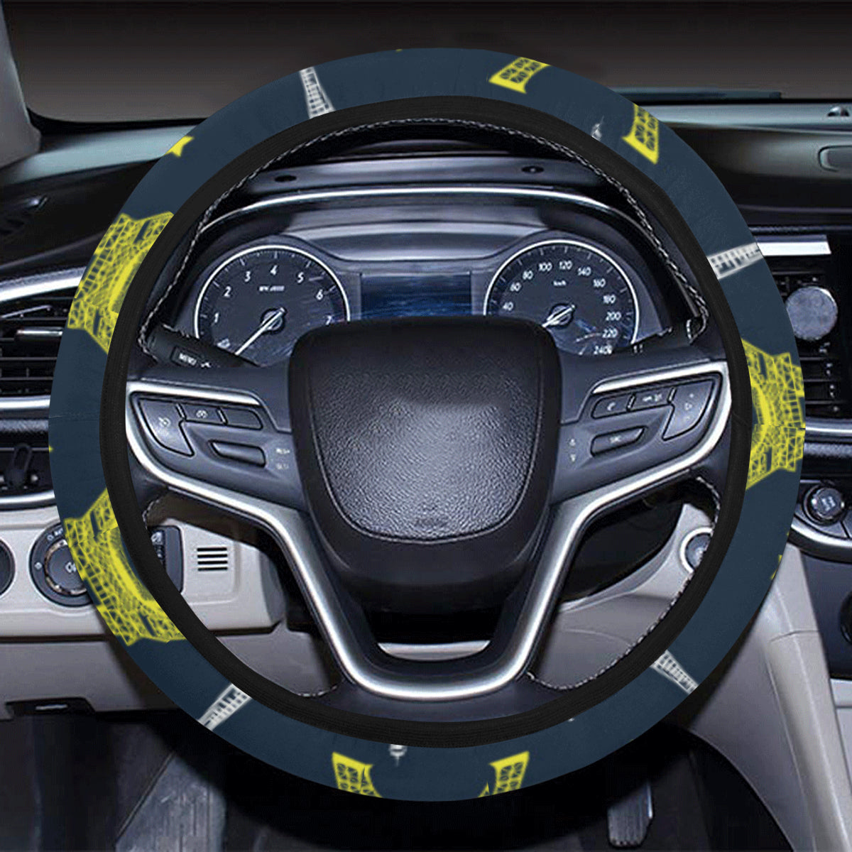 Eiffel Tower Star Print Steering Wheel Cover with Elastic Edge