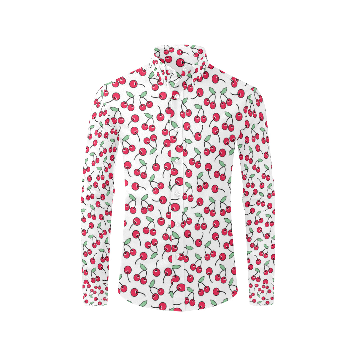 Cherry Pattern Print Design 03 Men's Long Sleeve Shirt