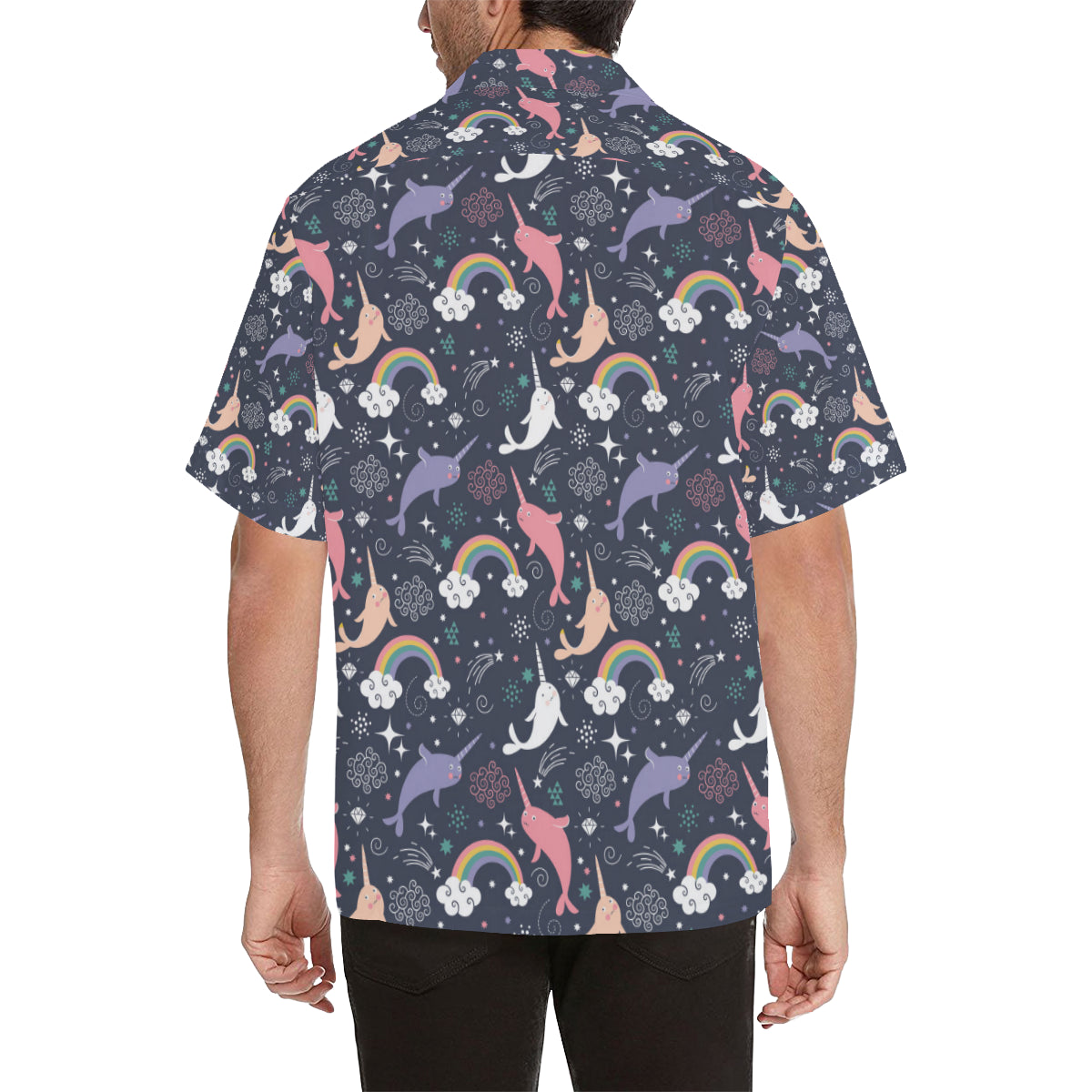 Narwhal Pattern Print Design 01 Men's Hawaiian Shirt